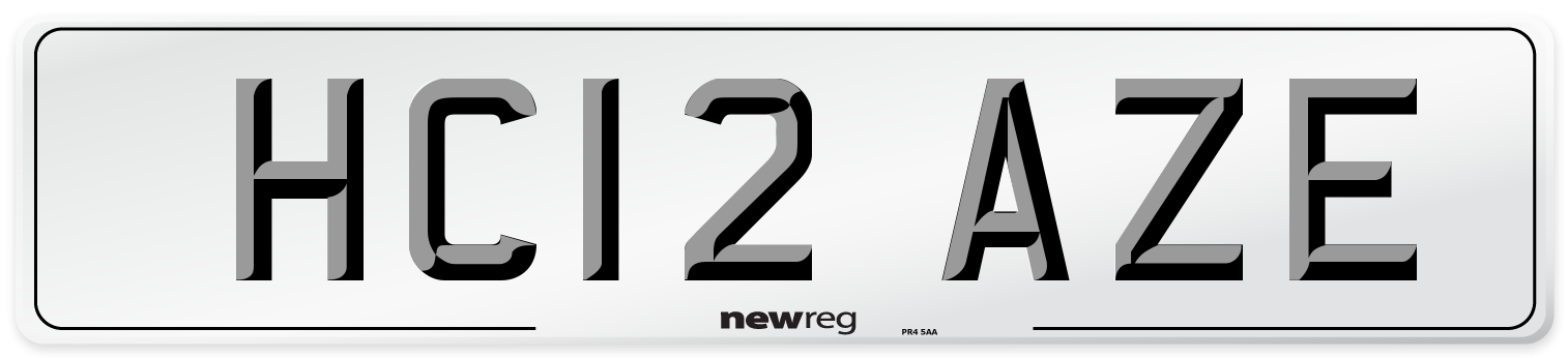 HC12 AZE Number Plate from New Reg